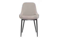 Chaises design en tissu velours taupe et métal noir (lot de 2) HOLO
