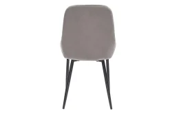 Chaises design en tissu velours taupe et métal noir (lot de 2) HOLO