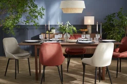 Chaises design en tissu velours taupe et métal noir (lot de 2) HOLO