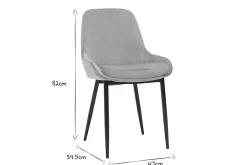 Chaises design en tissu velours taupe et métal noir (lot de 2) HOLO