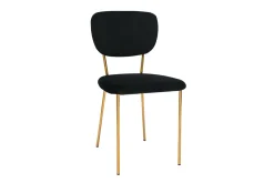 Chaises design en tissu velours noir et métal doré (lot de 2) LEPIDUS
