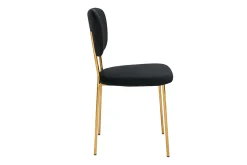 Chaises design en tissu velours noir et métal doré (lot de 2) LEPIDUS