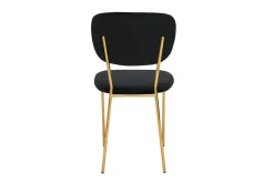 Chaises design en tissu velours noir et métal doré (lot de 2) LEPIDUS