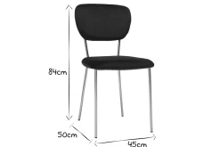 Chaises design en tissu velours noir et métal doré (lot de 2) LEPIDUS