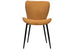 Chaises design en tissu velours côtelé jaune curry et métal noir (lot de 2) ADDICT