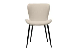 Chaises design en tissu velours côtelé beige et métal noir (lot de 2) ADDICT