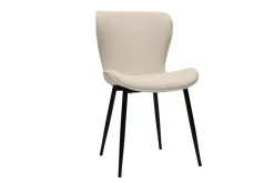 Chaises design en tissu velours côtelé beige et métal noir (lot de 2) ADDICT