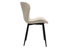 Chaises design en tissu velours côtelé beige et métal noir (lot de 2) ADDICT