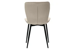 Chaises design en tissu velours côtelé beige et métal noir (lot de 2) ADDICT