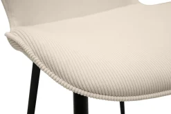 Chaises design en tissu velours côtelé beige et métal noir (lot de 2) ADDICT