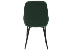 Chaises design en tissu velours vert foncé et métal noir (lot de 2) HOLO