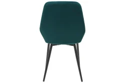 Chaises design en tissu velours bleu pétrole et métal noir (lot de 2) HOLO