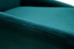 Chaises design en tissu velours bleu pétrole et métal noir (lot de 2) HOLO