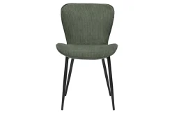 Chaises design en tissu velours côtelé vert kaki et métal noir (lot de 2) ADDICT