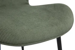 Chaises design en tissu velours côtelé vert kaki et métal noir (lot de 2) ADDICT