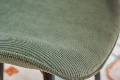 Chaises design en tissu velours côtelé vert kaki et métal noir (lot de 2) ADDICT