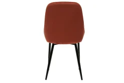 Chaises design en tissu velours rouge tomette et métal noir (lot de 2) HOLO