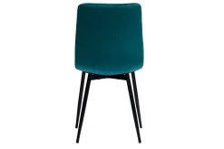 Chaises design en tissu velours bleu canard et métal noir (lot de 2) MAXWELL