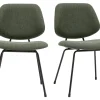 Chaises design en tissu vert kaki et métal noir (lot de 2) BARNET