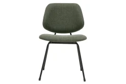 Chaises design en tissu vert kaki et métal noir (lot de 2) BARNET