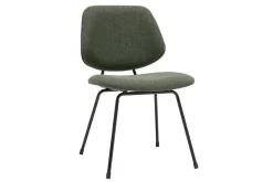 Chaises design en tissu vert kaki et métal noir (lot de 2) BARNET