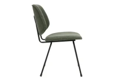 Chaises design en tissu vert kaki et métal noir (lot de 2) BARNET