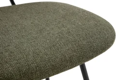 Chaises design en tissu vert kaki et métal noir (lot de 2) BARNET