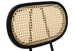 Chaises design en velours terre brûlée, métal noir et cannage rotin (lot de 2) SWANN