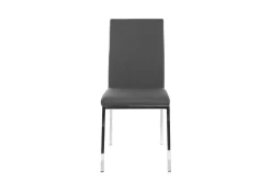 Chaises design gris et métal acier chromé (lot de 2) SIMEA