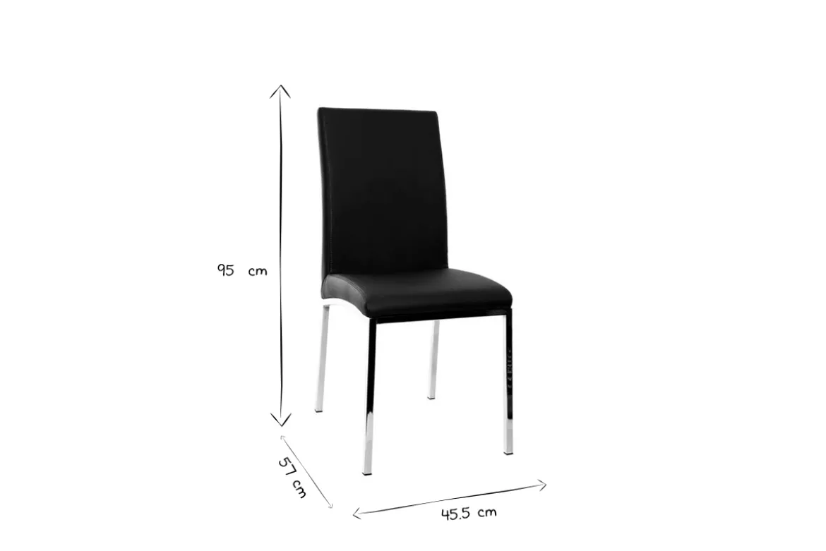 Chaises design gris et métal acier chromé (lot de 2) SIMEA