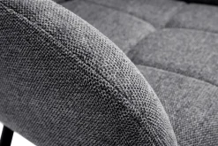 Chaises design matelassées en tissu velours texturé gris et métal noir (lot de 2) MONTERO
