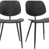 Chaises design noire en bois noir et métal (lot de 2) TOBIAS