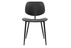 Chaises design noire en bois noir et métal (lot de 2) TOBIAS