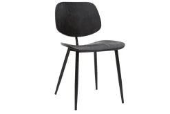 Chaises design noire en bois noir et métal (lot de 2) TOBIAS
