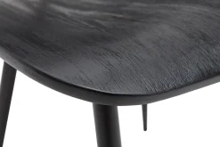 Chaises design noire en bois noir et métal (lot de 2) TOBIAS