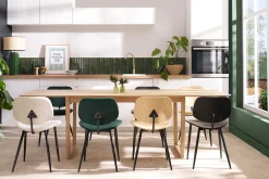 Chaises design noire en bois noir et métal (lot de 2) TOBIAS