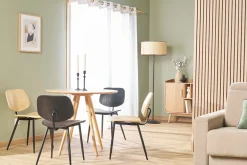 Chaises design noire en bois noir et métal (lot de 2) TOBIAS