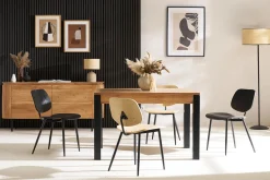 Chaises design noire en bois noir et métal (lot de 2) TOBIAS