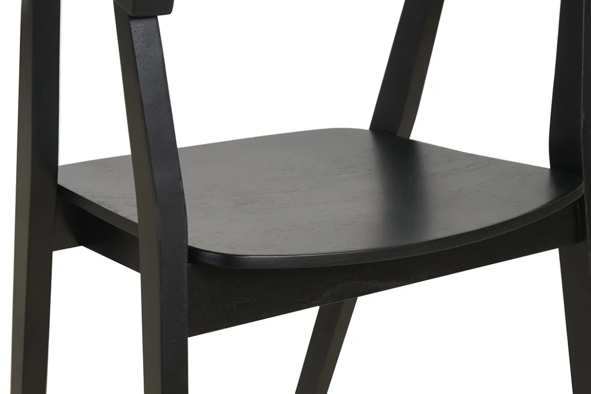 Chaises design noires en bois (lot de 2) BAHIA