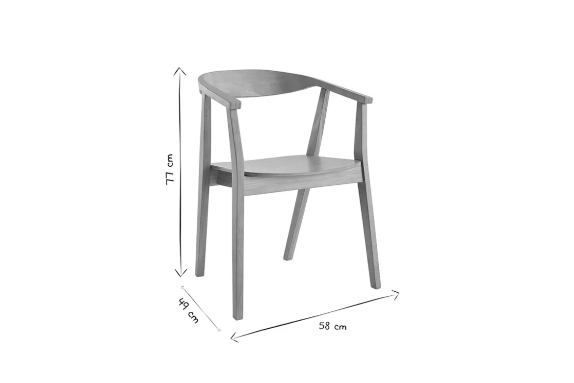 Chaises design noires en bois (lot de 2) BAHIA