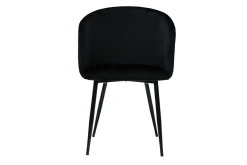 Chaises design noires en tissu velours et métal (lot de 2) VANITY