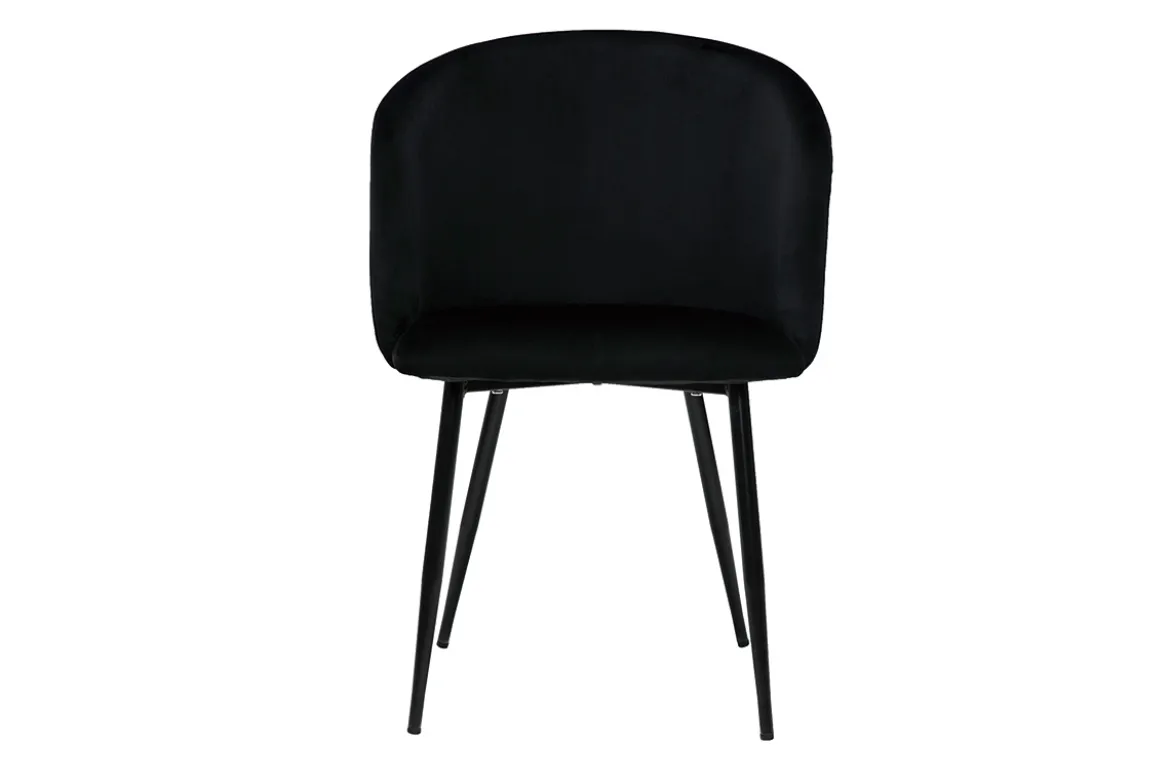 Chaises design noires en tissu velours et métal (lot de 2) VANITY