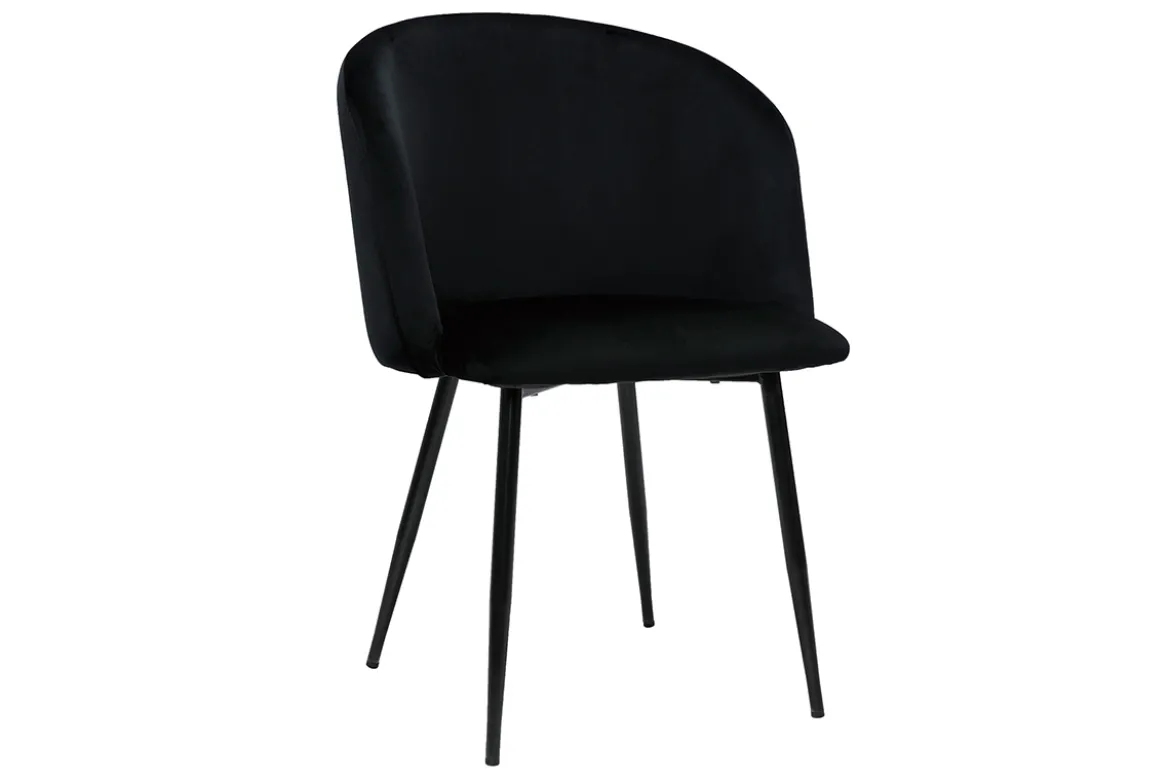 Chaises design noires en tissu velours et métal (lot de 2) VANITY