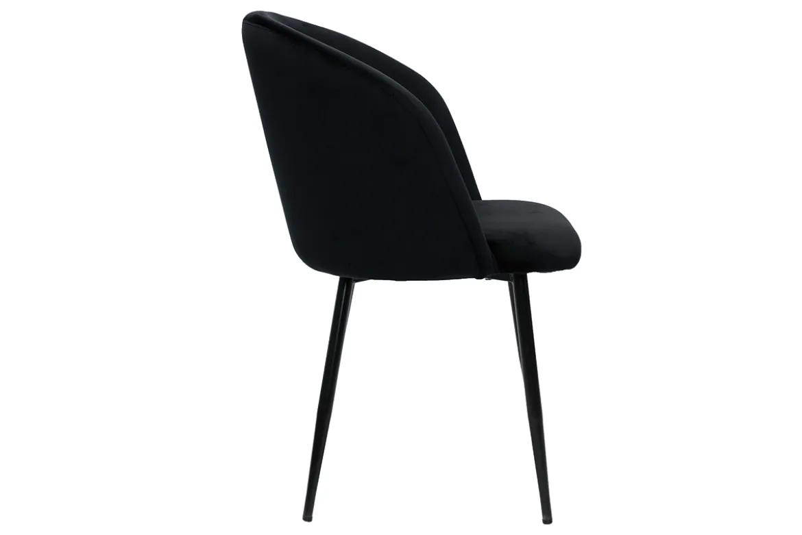 Chaises design noires en tissu velours et métal (lot de 2) VANITY