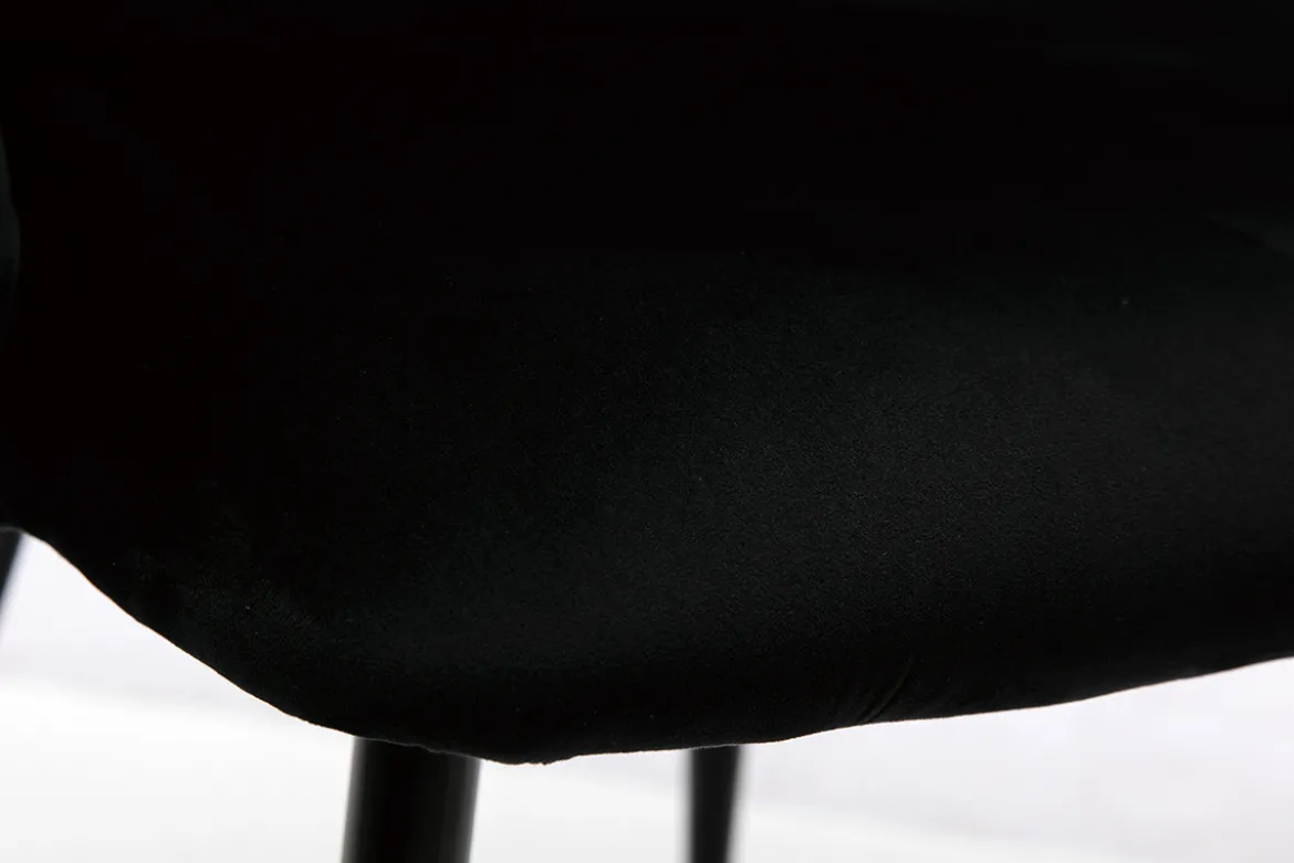 Chaises design noires en tissu velours et métal (lot de 2) VANITY