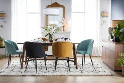 Chaises design noires en tissu velours et métal (lot de 2) VANITY