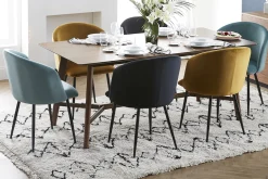 Chaises design noires en tissu velours et métal (lot de 2) VANITY
