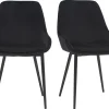 Chaises design noires en tissu velours et métal (lot de 2) HOLO