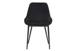Chaises design noires en tissu velours et métal (lot de 2) HOLO