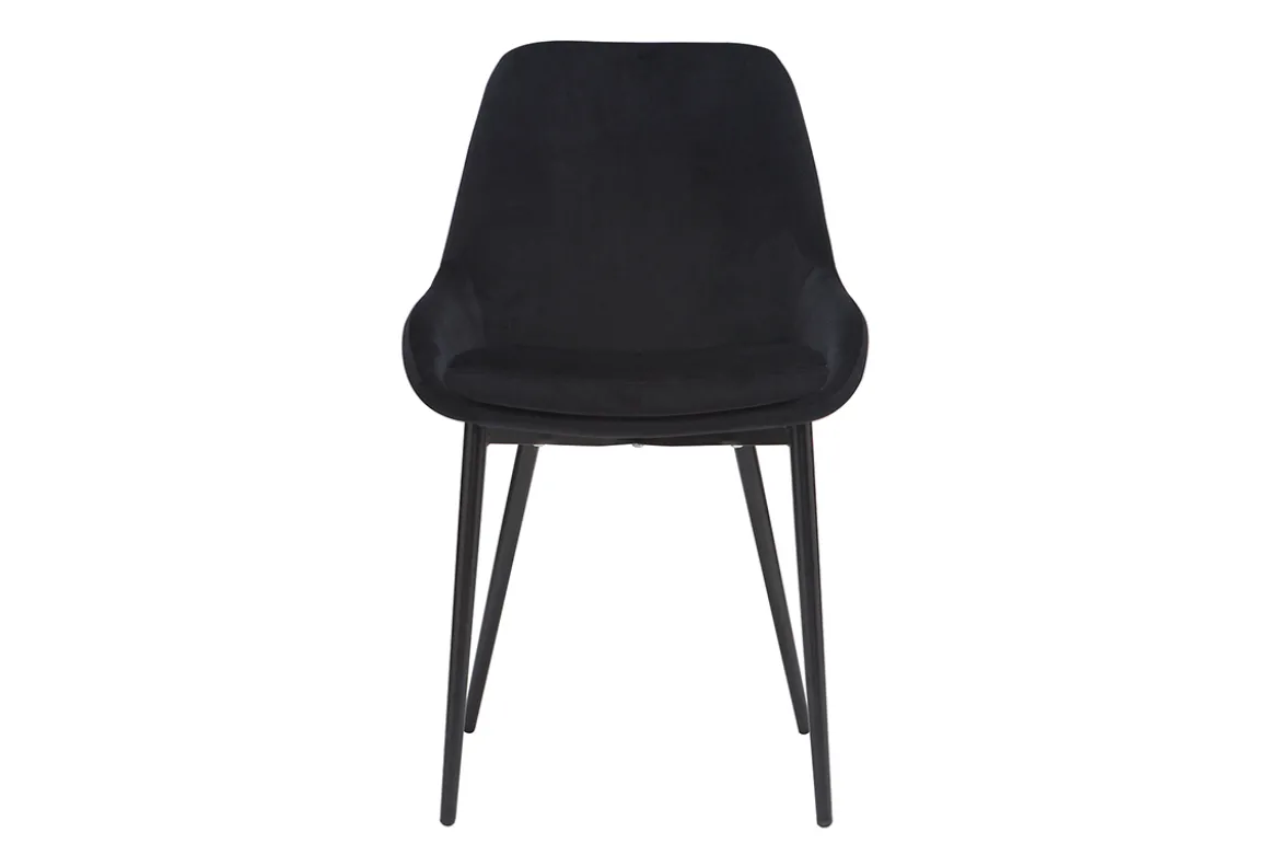 Chaises design noires en tissu velours et métal (lot de 2) HOLO